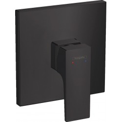 Shower tap Wall-mounted external part 1 way material: Brass mixer With plate without hand shower, hose and holder iBox, color: Black surface: Matt Wall-mounted - external part