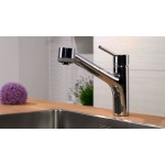 Kitchen tap Deck-mounted material: Brass with shower 170, pull-out spray, 2jet, color: Chrome surface: Glossy Deck-mounted
