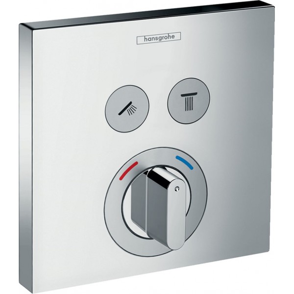 Shower tap Wall-mounted external part 2 way material: ABS mixer With plate with separate exits without hand shower, hose and holder, color: Chrome surface: Glossy Wall-mounted - external part Shower tap Wall-mounted external part 2 way material: ABS mixer With plate with separate exits without hand shower, hose and holder, color: Chrome surface: Glossy Wall-mounted - external part