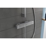Shower tap Wall-mounted exposed material: Brass thermostatic without hand shower, hose and holder, color: Chrome surface: Glossy Wall-mouned exposed