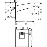 Arm 15,1cm 260 Wall-mounted material: ABS, color: Black surface: Matt Shower arms Arm 15,1cm 260 Wall-mounted material: ABS, color: Black surface: Matt Shower arms