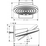 Κεφαλή ντους επίτοιχος τύπος 26x26 από ορείχαλκο 2 ροών 260 & βραχίονα, χρώμα: Χρωμέ επιφάνεια: Γυαλιστερή Κεφαλές ντους