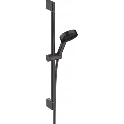 Shower slider rail 65cm material: Brass Relaxation EcoSmart with hand shower & hose, color: Black surface: Matt