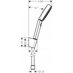 Shower head W/ hose and holder 3 jets 105 Relaxation & Isiflex 1,60m, color: Black surface: Matt Hand showers