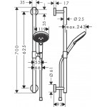 Shower slider rail 65cm material: Brass with hand shower & hose, color: Chrome surface: Glossy Shower slider rails Shower slider rail 65cm material: Brass with hand shower & hose, color: Chrome surface: Glossy Shower slider rails