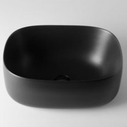 Washbasin Free standing 45x40x15 material: Porcelain Without hole Without overflow Nero Matt, color: Black surface: Matt Free standing