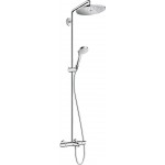 Bathtub tap with showerpipe and overhead shower Wall-mounted material: Brass thermostatic 280, color: Chrome surface: Glossy Wall-mounted exposed with showerpipe and overhead shower Bathtub tap with showerpipe and overhead shower Wall-mounted material: Brass thermostatic 280, color: Chrome surface: Glossy Wall-mounted exposed with showerpipe and overhead shower