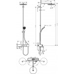 Bathtub tap with showerpipe and overhead shower Wall-mounted material: Brass thermostatic 260, ShowerTablet 400, color: Chrome surface: Glossy Wall-mounted exposed with showerpipe and overhead shower Bathtub tap with showerpipe and overhead shower Wall-mounted material: Brass thermostatic 260, ShowerTablet 400, color: Chrome surface: Glossy Wall-mounted exposed with showerpipe and overhead shower