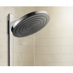 Shower tap with showerpipe and overhead shower Wall-mounted material: Brass thermostatic, color: Chrome surface: Glossy Wall-mounted exposed with showerpipe and overhead shower Shower tap with showerpipe and overhead shower Wall-mounted material: Brass thermostatic, color: Chrome surface: Glossy Wall-mounted exposed with showerpipe and overhead shower