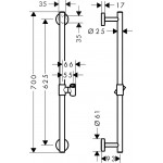 Shower slider rail 65cm material: Brass Comfort Simple, color: Chrome surface: Glossy Shower slider rails Shower slider rail 65cm material: Brass Comfort Simple, color: Chrome surface: Glossy Shower slider rails
