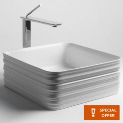 Washbasin Free standing 35x38x15 material: Porcelain Without hole Without overflow Bianco Matt, color: White surface: Matt Free standing
