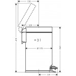 Waste bin material: Brass 3 lt Closed Floor standing, color: White surface: Matt Waste bin material: Brass 3 lt Closed Floor standing, color: White surface: Matt Dustbins