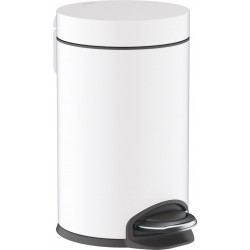 Waste bin material: Brass 3 lt Closed Floor standing, color: White surface: Matt