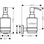 Dispenser από ορείχαλκο επίτοιχος τύπος 200ml, χρώμα: Χρωμέ επιφάνεια: Γυαλιστερή Dispenser