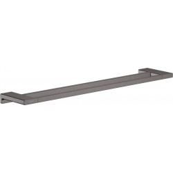 Towel 64,8cm brushed black chrome Fixed double material: Brass, color: Dark Grey surface: Brushed