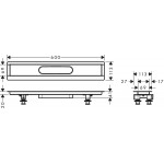 Shower channel material: Plastic 60cm, color: No color Linear shower drains