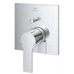 Shower tap Wall-mounted external part 2 way material: Brass mixer With plate without hand shower, hose and holder, color: Chrome surface: Glossy Wall-mounted - external part