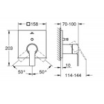 Shower tap Wall-mounted external part 2 way material: Brass mixer With plate without hand shower, hose and holder, color: Chrome surface: Glossy Wall-mounted - external part