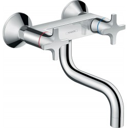 Kitchen tap Wall-mounted material: Brass, color: Chrome surface: Glossy