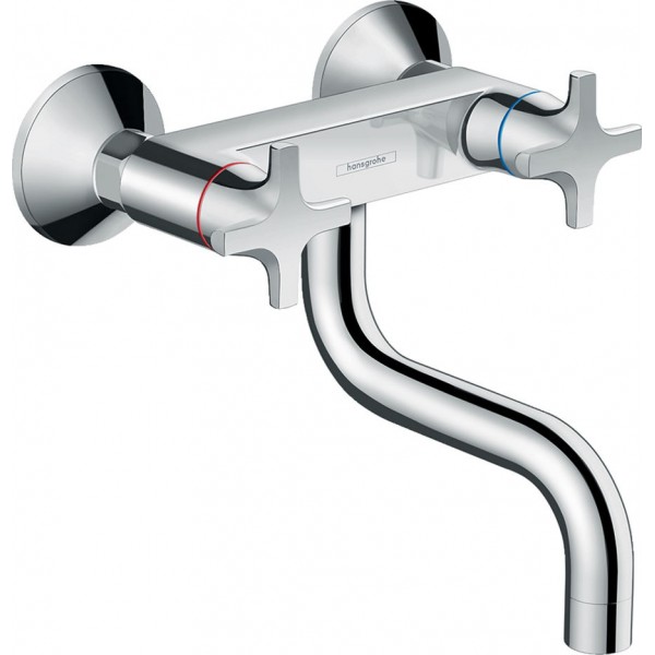 Kitchen tap Wall-mounted material: Brass, color: Chrome surface: Glossy Kitchen tap Wall-mounted material: Brass, color: Chrome surface: Glossy