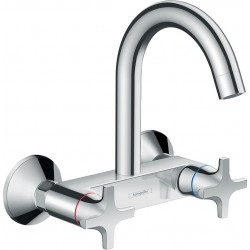Kitchen tap Wall-mounted material: Brass, color: Chrome surface: Glossy