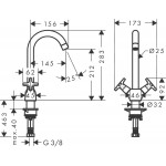 Kitchen tap Deck-mounted material: Brass, color: Chrome surface: Glossy Deck-mounted