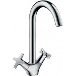 Kitchen tap Deck-mounted material: Brass, color: Chrome surface: Glossy