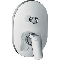 Shower tap Wall-mounted concealed - complete set 2 way material: Brass mixer With plate without hand shower, hose and holder, color: Chrome surface: Glossy Wall-mounted - external part