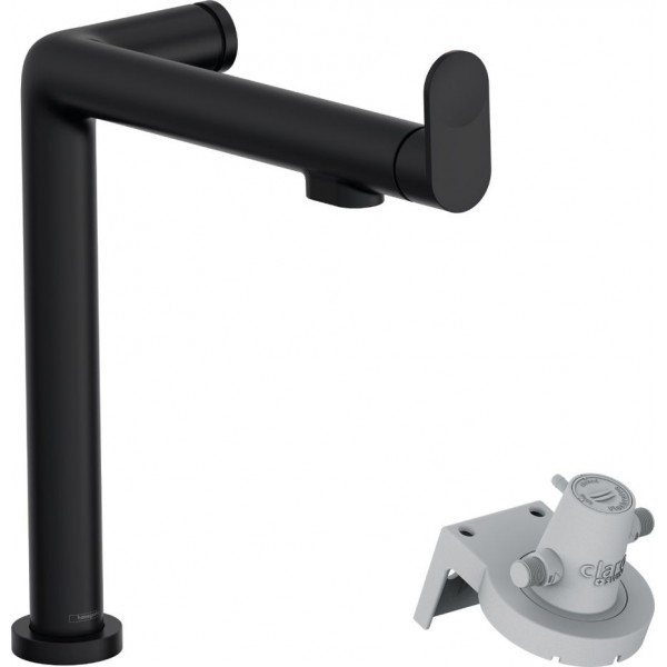 Kitchen tap Deck-mounted material: Brass with water filter, color: Black surface: Matt Deck-mounted