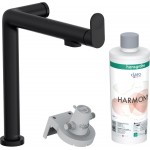 Kitchen tap Deck-mounted material: Brass with water filter, color: Black surface: Matt Deck-mounted