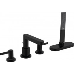 Bathtub tap Deck-mounted external part material: Brass sBox, color: Black surface: Matt