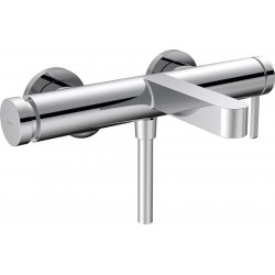 Bathtub tap Wall-mounted exposed material: Brass without hand shower, hose and holder mixer, color: Chrome surface: Glossy