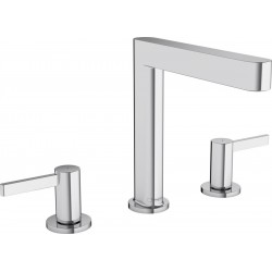Wash basin tap Deck-mounted dual-level L size material: Brass With push-open waste set 160, color: Chrome surface: Glossy