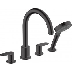 Bathtub tap Deck-mounted external part material: Brass, color: Black surface: Matt Deck-mounted