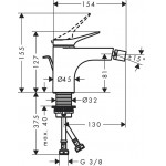Bidet mixer material: Brass, color: Black surface: Matt Deck-mounted