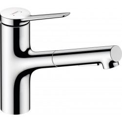 Kitchen tap Deck-mounted material: Brass with shower, color: Chrome surface: Glossy Deck-mounted