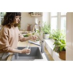 Kitchen tap Deck-mounted material: Brass, color: Chrome surface: Glossy