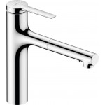 Kitchen tap Deck-mounted material: Brass with shower, color: Chrome surface: Glossy Deck-mounted