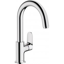 Wash basin tap Deck-mounted L size material: Brass mixer With pop-up waste set, color: Chrome surface: Glossy