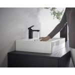 Wash basin tap Deck-mounted material: Brass mixer With pop-up waste set Μ size 100, coolstart, color: Black surface: Matt Deck-mounted