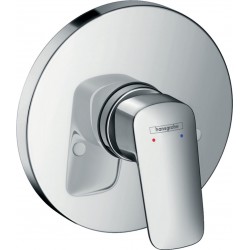 Shower tap Wall-mounted external part 1 way material: Brass mixer With plate without hand shower, hose and holder, color: Chrome surface: Glossy