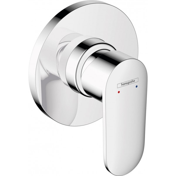 Shower tap Wall-mounted external part 1 way material: Brass mixer With plate without hand shower, hose and holder, color: Chrome surface: Glossy Wall-mounted - external part