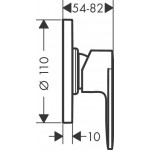 Shower tap Wall-mounted external part 1 way material: Brass mixer With plate without hand shower, hose and holder, color: Black surface: Matt Wall-mounted - external part