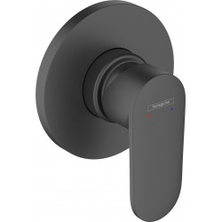 Shower tap Wall-mounted external part 1 way material: Brass mixer With plate without hand shower, hose and holder, color: Black surface: Matt