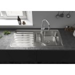 Kitchen tap Deck-mounted material: Brass with shower, color: Chrome surface: Glossy Deck-mounted