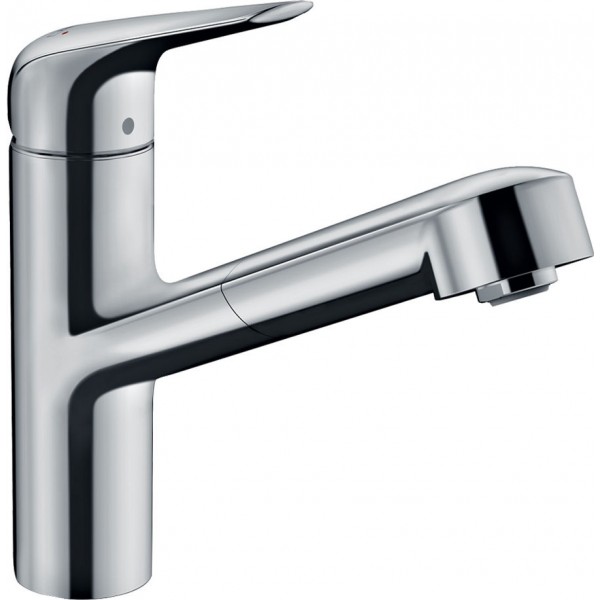 Kitchen tap Deck-mounted material: Brass with shower, color: Chrome surface: Glossy Deck-mounted