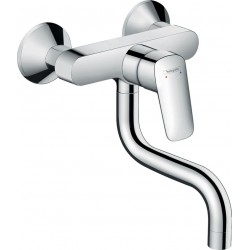 Kitchen tap Wall-mounted material: Brass, color: Chrome surface: Glossy Wall-mounted