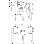Shower tap Wall-mounted exposed material: Brass mixer without hand shower, hose and holder, color: Chrome surface: Glossy Wall-mouned exposed Shower tap Wall-mounted exposed material: Brass mixer without hand shower, hose and holder, color: Chrome surface: Glossy Wall-mouned exposed