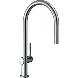 Kitchen tap Deck-mounted material: Brass with shower, color: Chrome surface: Glossy Deck-mounted
