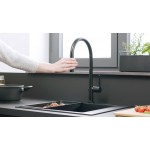Kitchen tap Deck-mounted material: Brass with shower, color: Black surface: Matt Deck-mounted Kitchen tap Deck-mounted material: Brass with shower, color: Black surface: Matt Deck-mounted